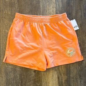 Billabong Orange Athletic Shorts with Elastic Waistband